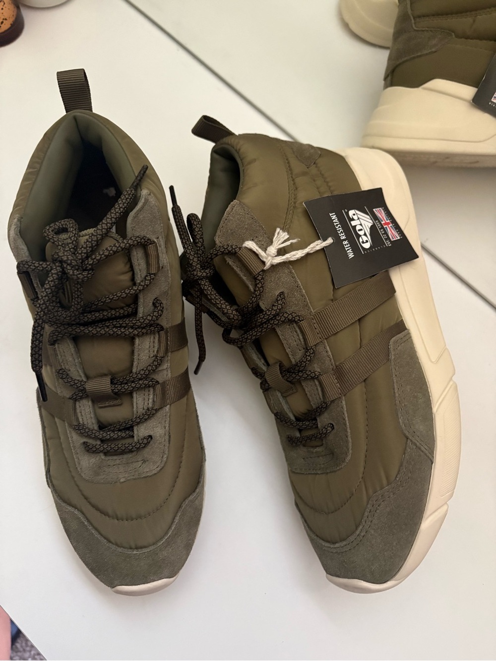 Gola Olive Green Women's Chunky Lace-Up Waterproof Sneakers Sz.9 New Without Box